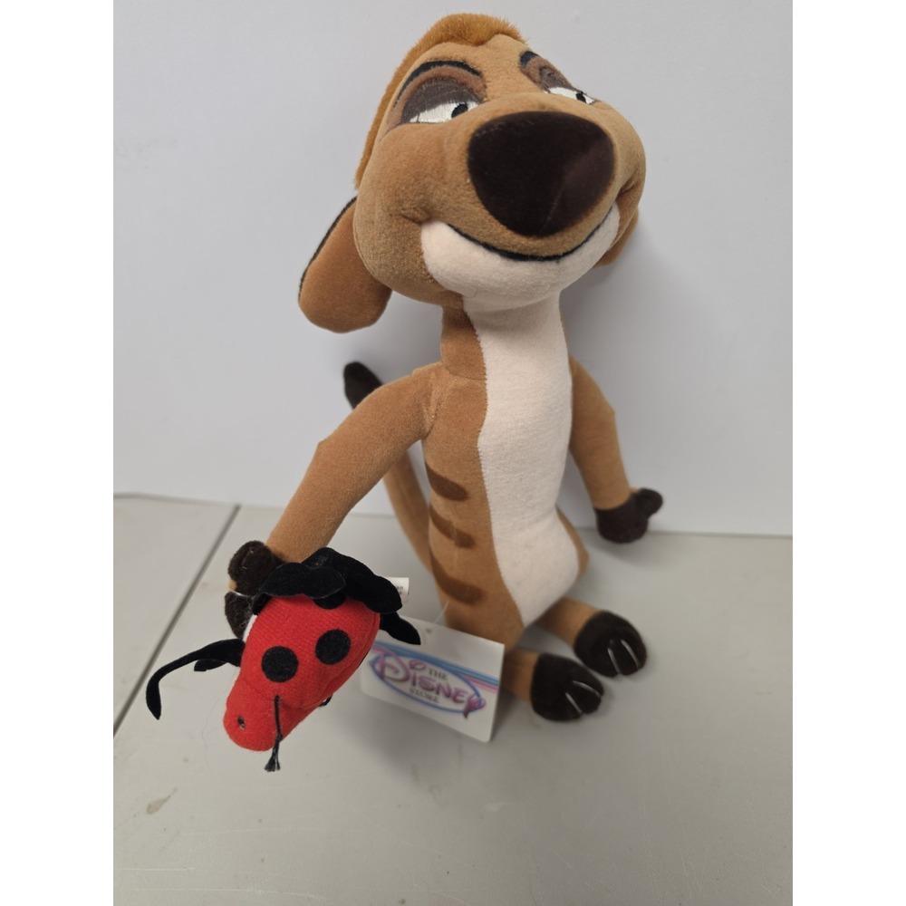 Vintage Disney Lion King Timon 11" Plush With Detachable Bug In Hand With Tag!